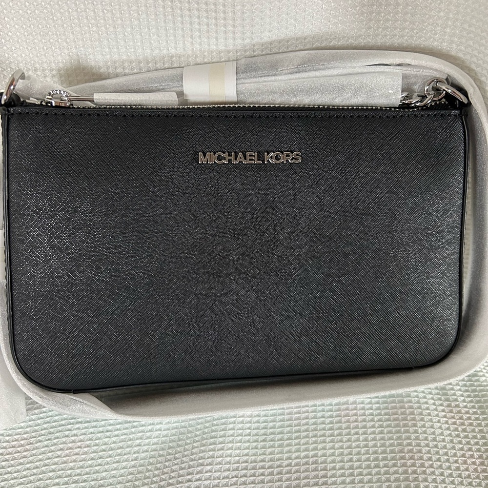 Michael Kors jet set, medium Saffiano leather Crossbody bag black - Picture 5 of 7